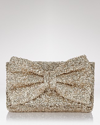 Betsey Johnson Glitter Bow Clutch